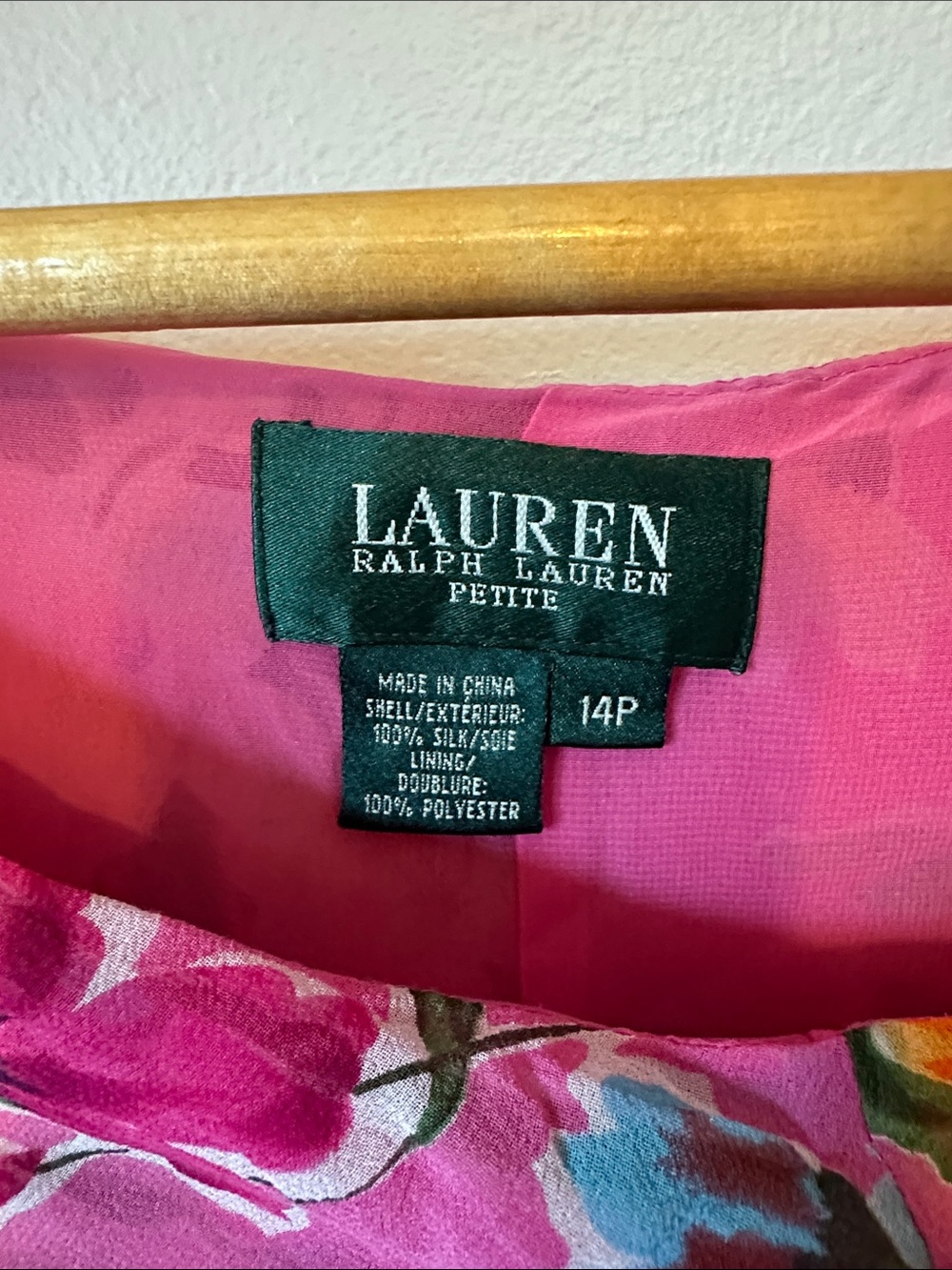 Ralph Lauren Vintage Floral Pink Lightweight Boho Poncho Blouse Women's 14P - Picture 4 of 8